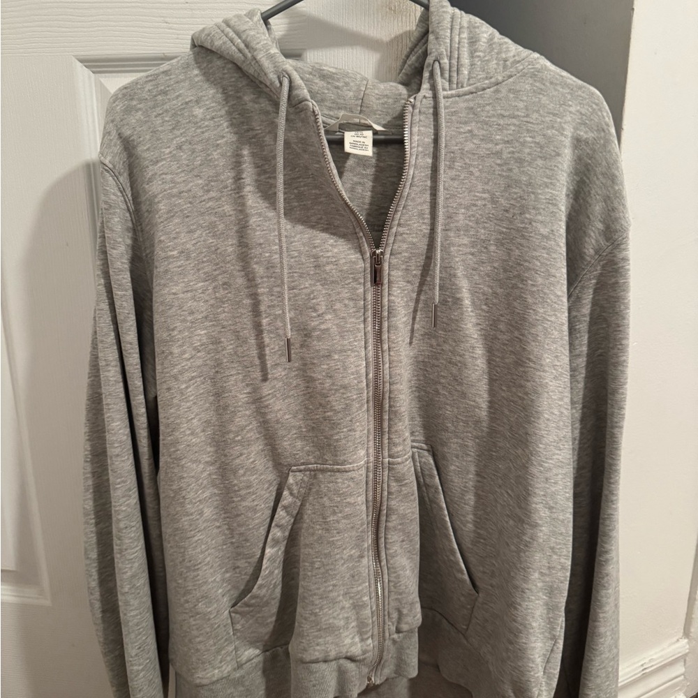 H&M Heather Gray Zip-Up Hoodie